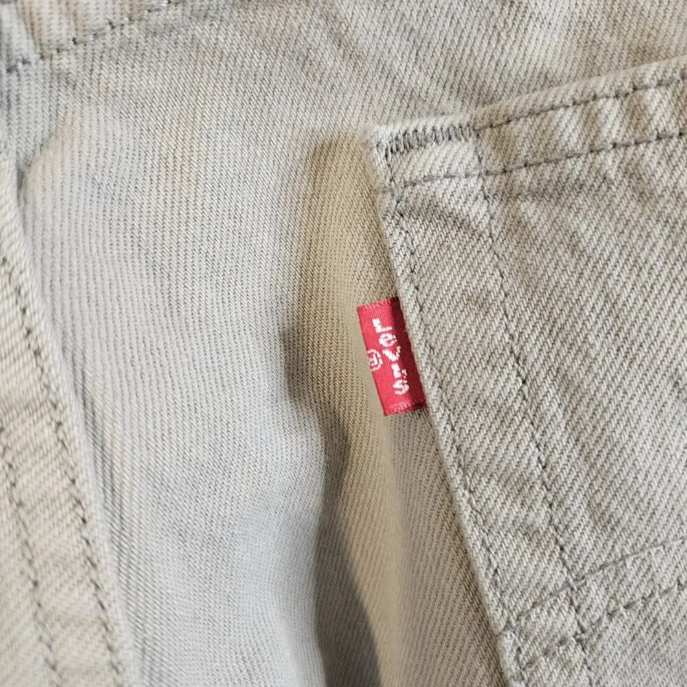 Vintage Levis Jeans Mens 34x34 Beige 501 Button Fly Denim Pants Skate Work Y2K - Picture 6 of 10